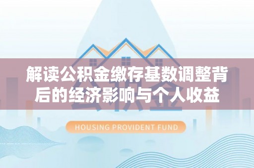 道孚解读公积金缴存基数调整背后的经济影响与个人收益
